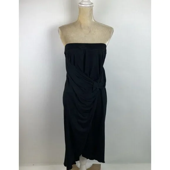 Diane Von Furstenberg | Dresses | Diane Von Furstenberg Dvf Strapless Black  Dress Size Xl Nwot Evening Draped | Poshmark